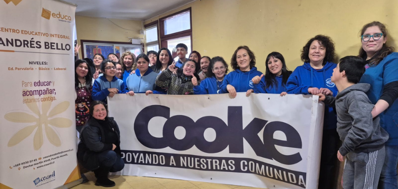 Alianza estratégica con COOKE Chile permite la renovación de espacios y la implementación de insumos en la Escuela Andrés Bello